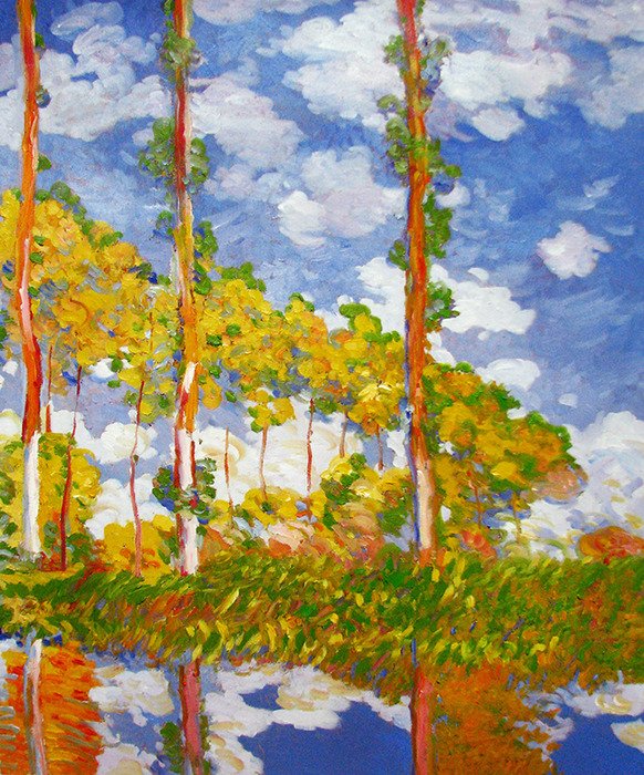 [유화 그림액자] 포플러나무가 있는 하늘 정경 61 x 51cm