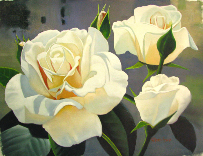 [유화 그림액자] 장미 Rose the white A 61x46cm