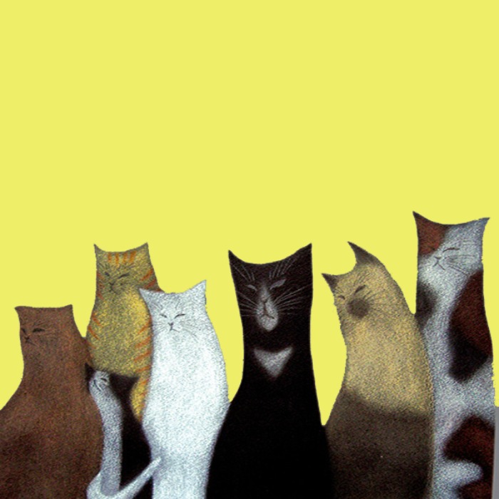 [아트 인테리어 그림액자 캔버스 판넬]Cats yellow 고양이 동물
