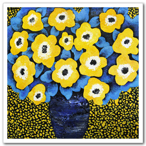 [유화 그림액자] 초대 yellow flower 53 x 53cm (주문 제작)